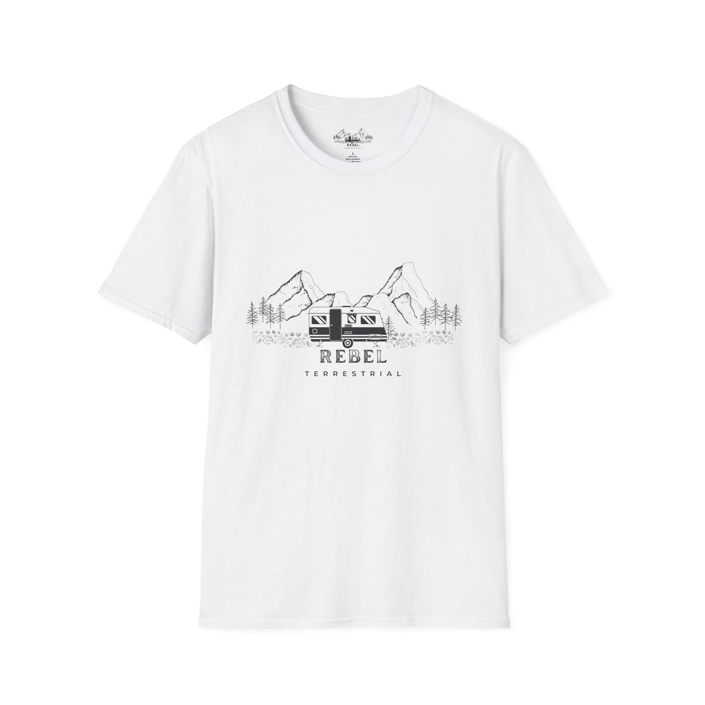 Rebel Terrestrial Mountain RV T-Shirt – For Nomads, Rebels, and Outdoor Souls