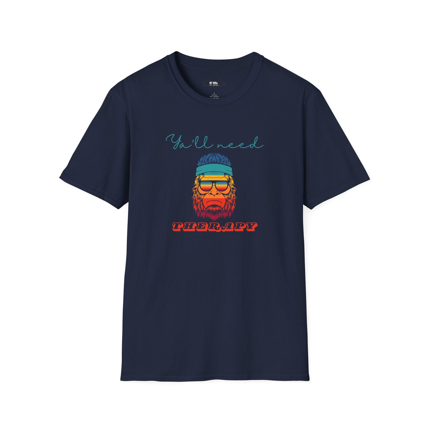 Y’all Need Therapy – Rainbow Bigfoot T-Shirt | Unisex Softstyle Tee