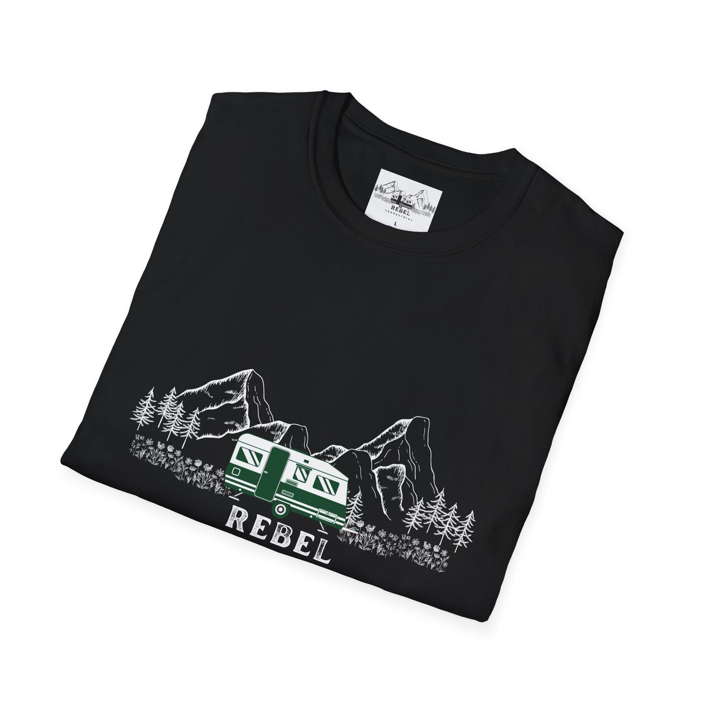 Rebel Terrestrial Mountain RV T-Shirt – For Nomads, Rebels, and Outdoor Souls