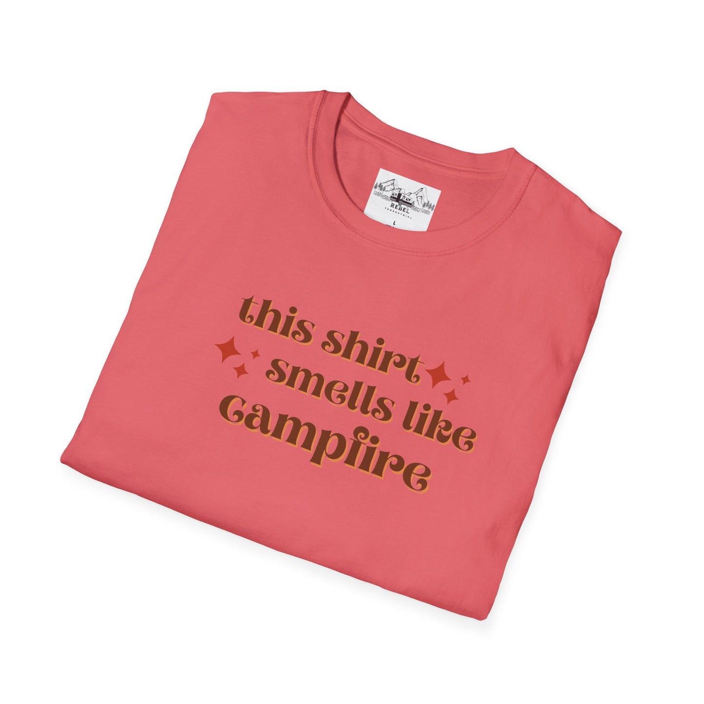 This Shirt Smells Like Campfire – Cozy Outdoorsy Unisex Softstyle T-Shirt