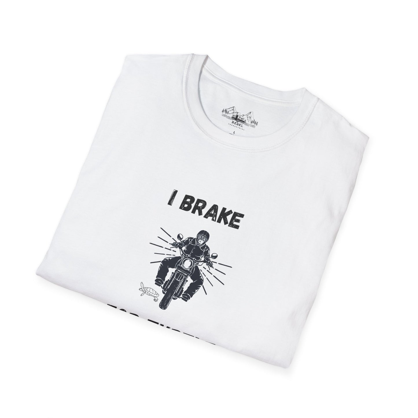 I Brake for Turtles – Funny Motorcycle & Wildlife Awareness Tee