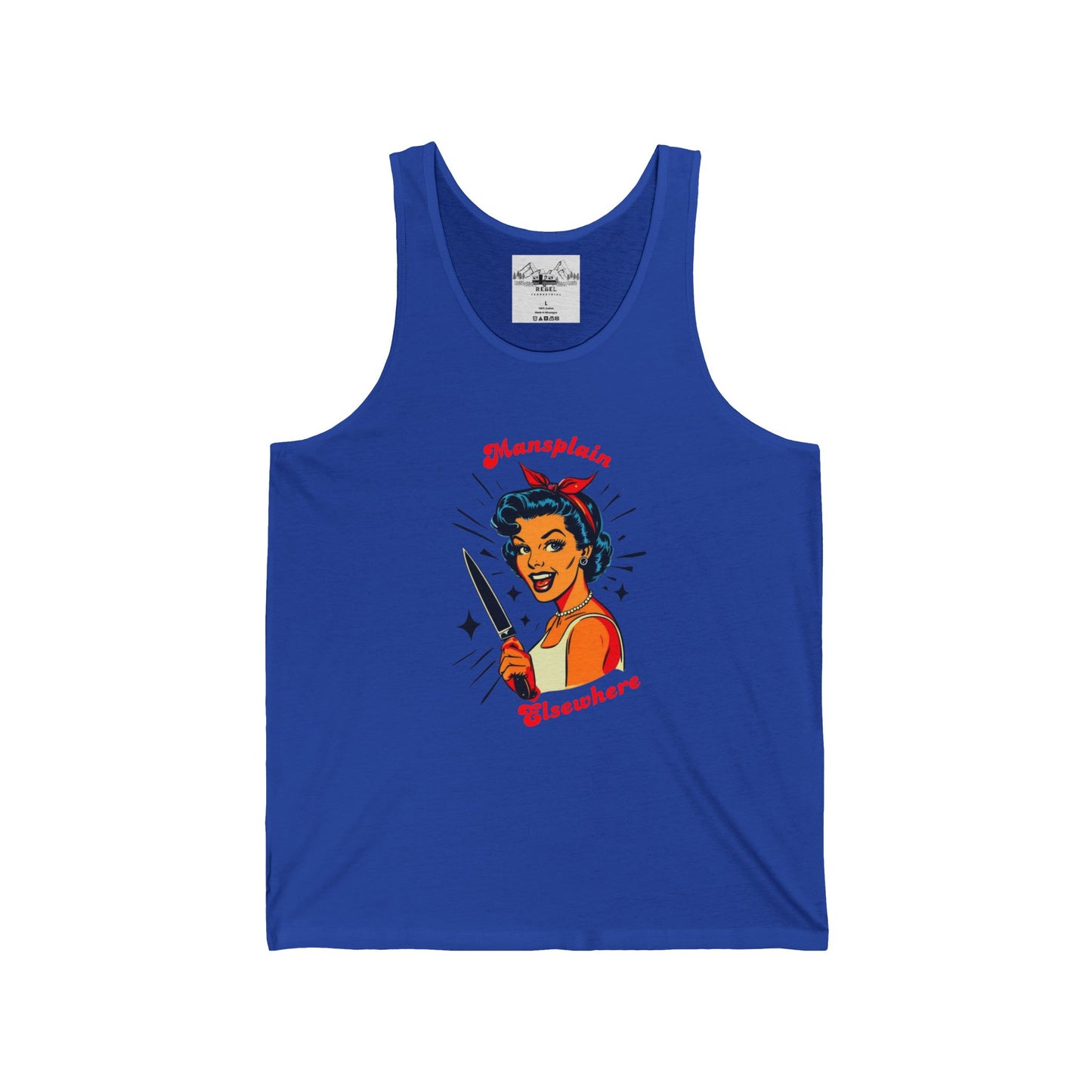 Mansplain Elsewhere – Unisex Jersey Tank