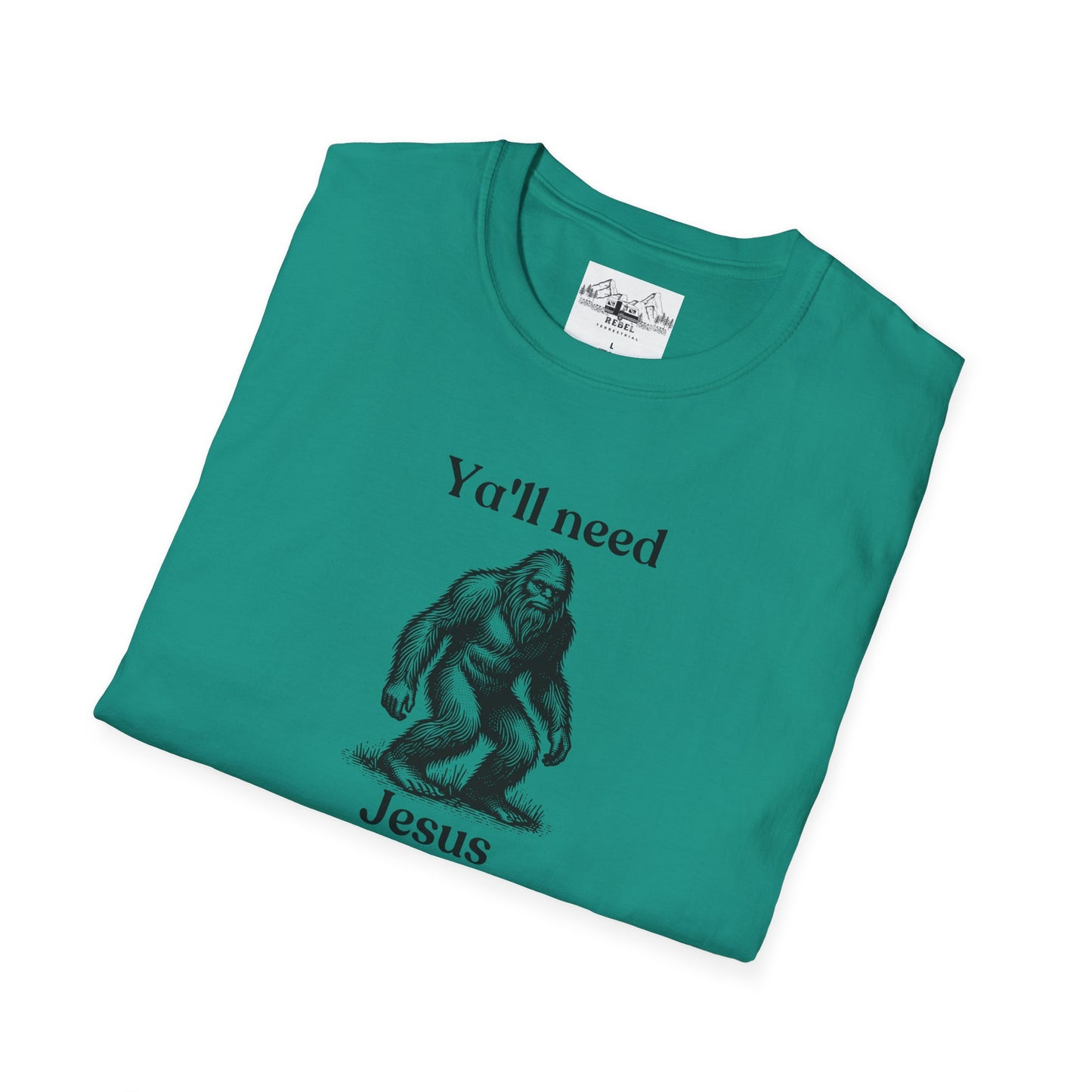Y’all Need Jesus Bigfoot T-Shirt – Unisex Softstyle Tee