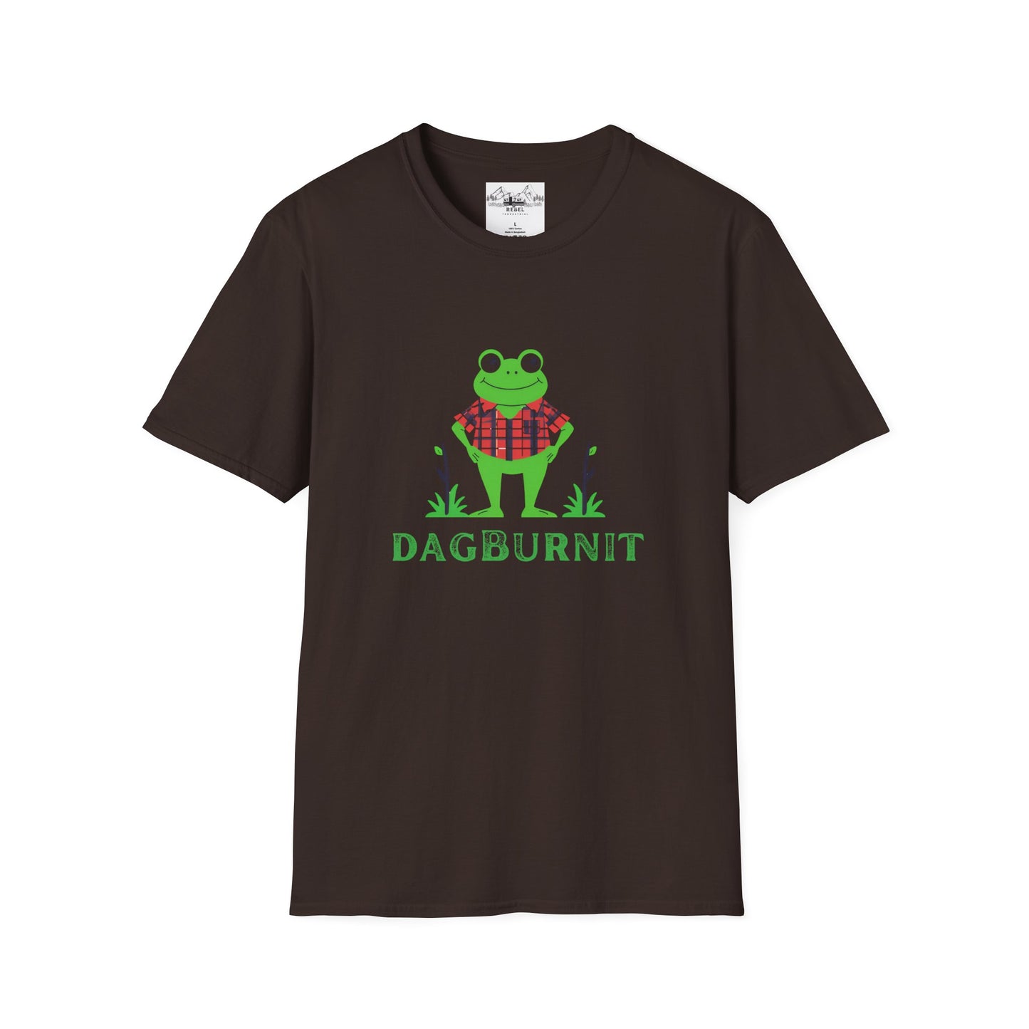 Cartoon Frog "Dagburnit" Unisex Softstyle T-Shirt – Southern Charm Meets Cozy Style