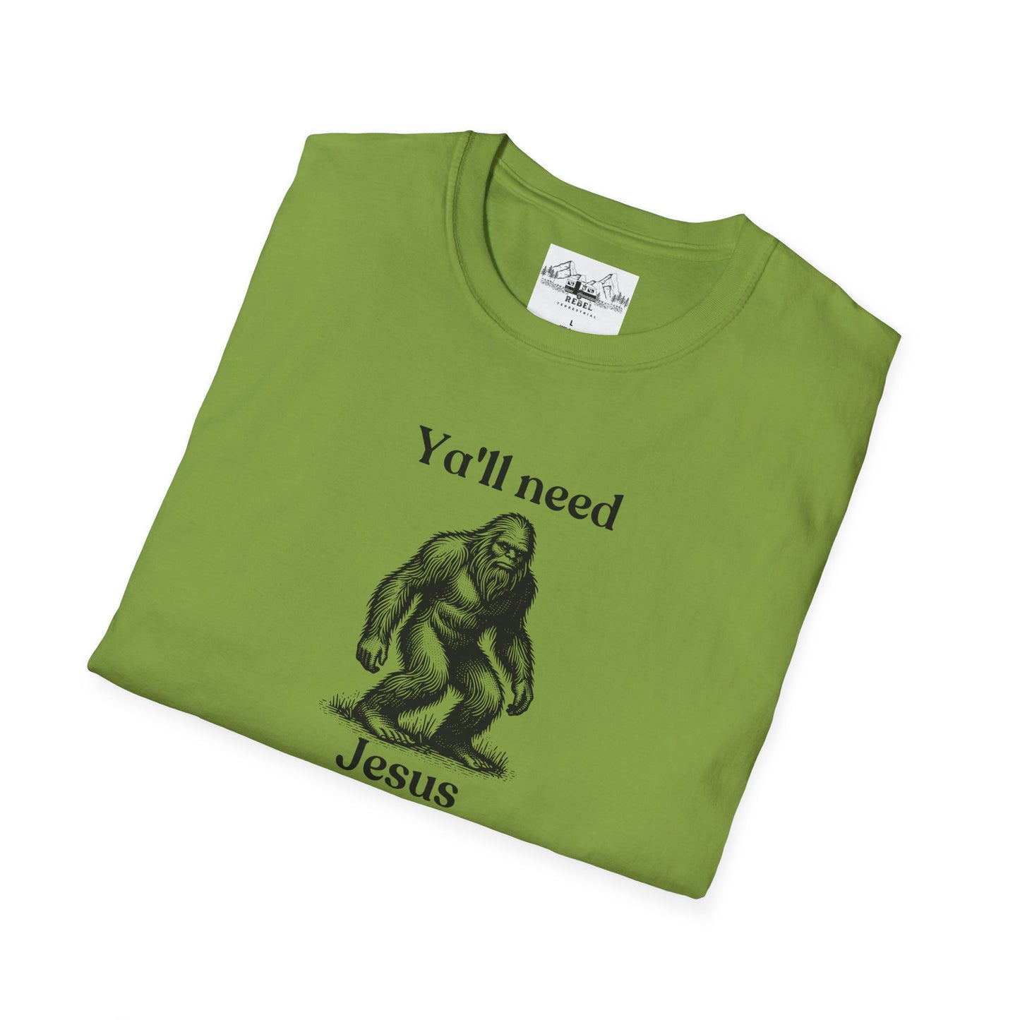 Y’all Need Jesus Bigfoot T-Shirt – Unisex Softstyle Tee