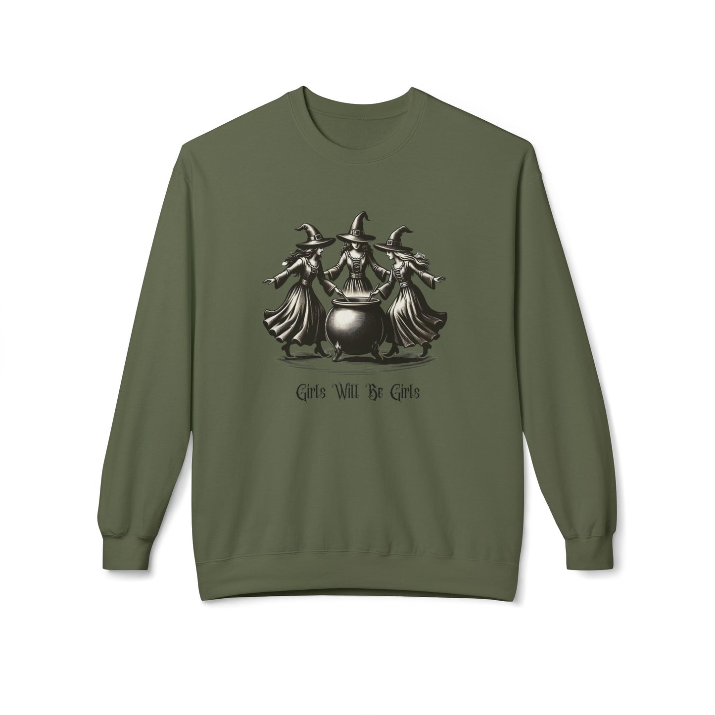 "Girls Will Be Girls" Witches Unisex Crewneck Sweatshirt