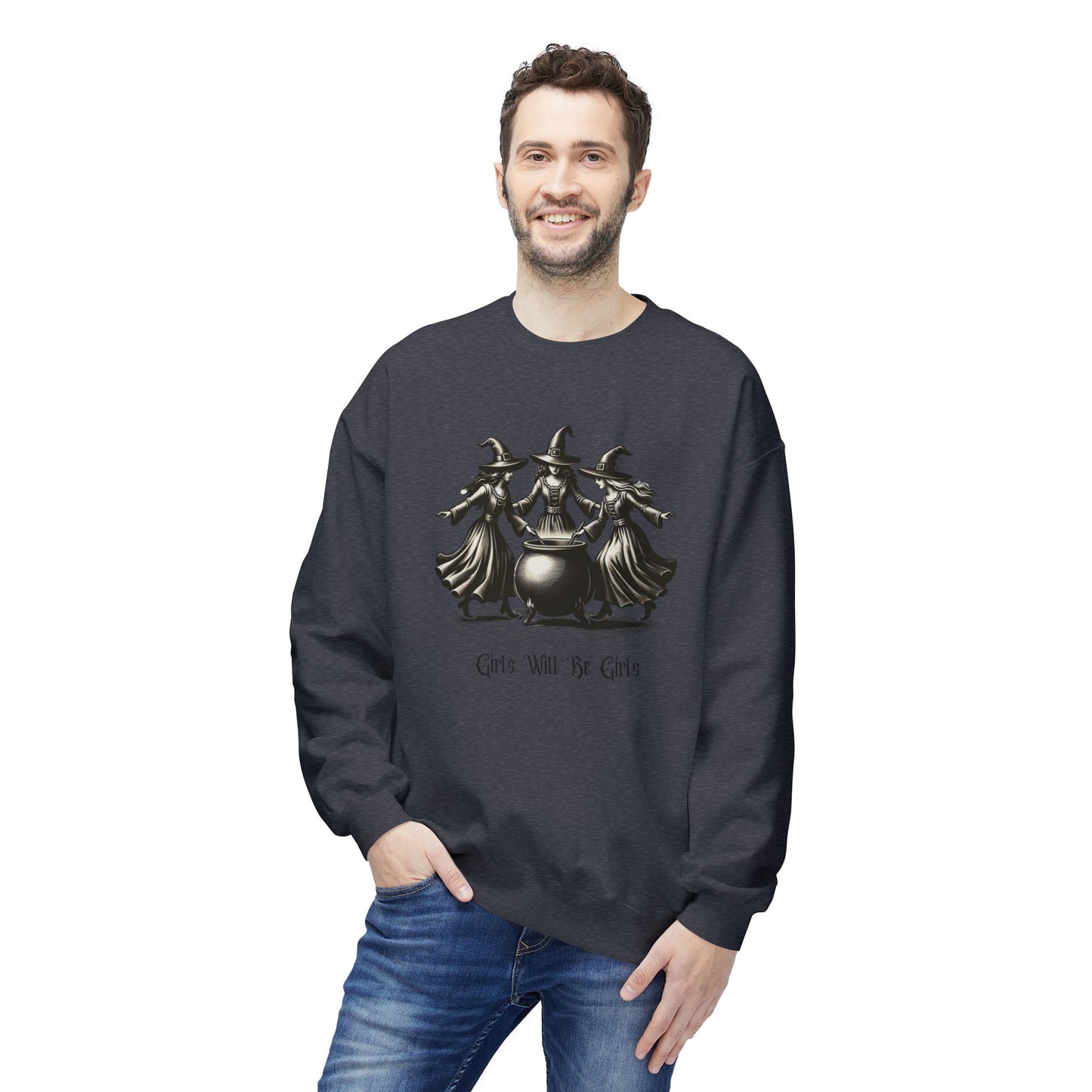 "Girls Will Be Girls" Witches Unisex Crewneck Sweatshirt