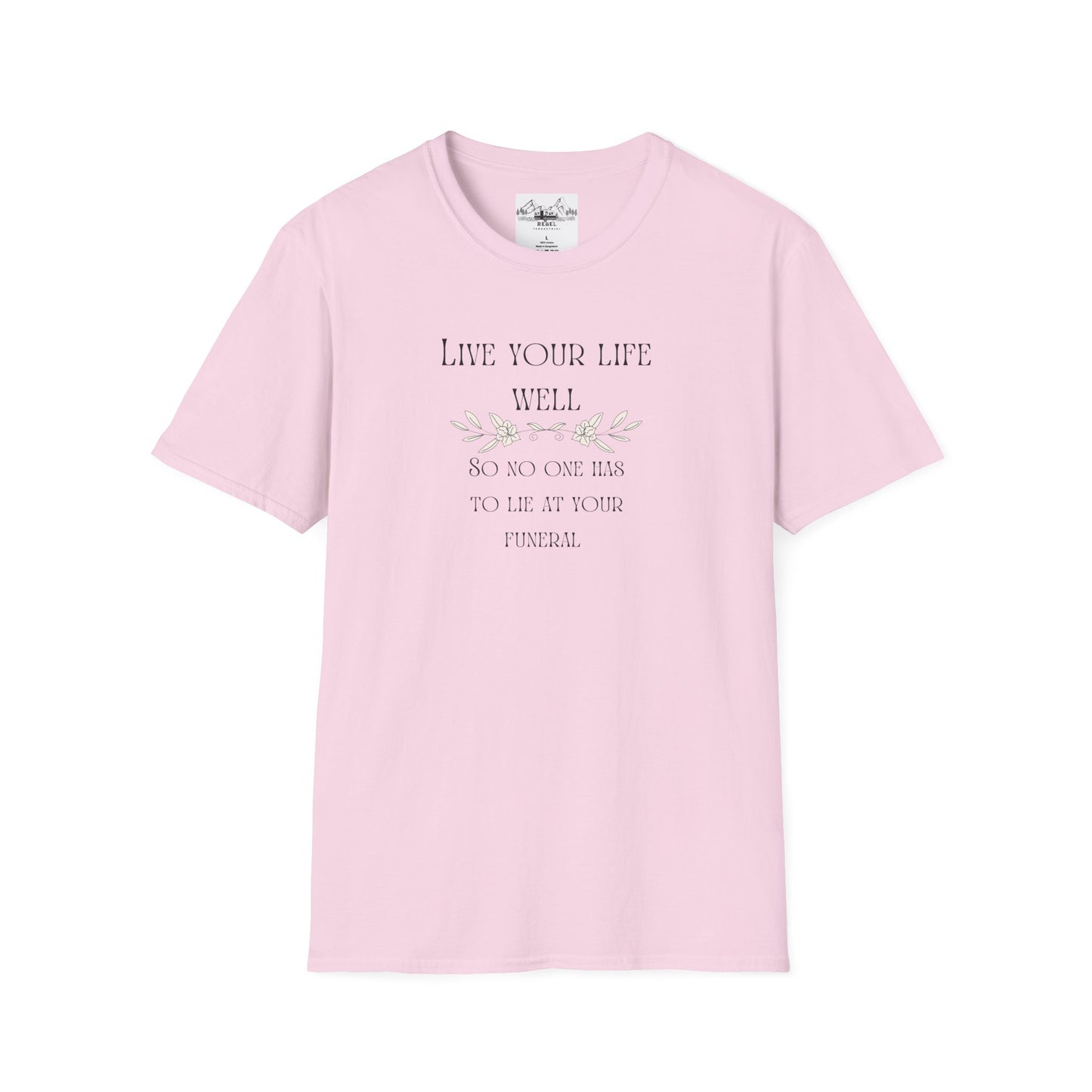 Live Your Life Well – Funny Gravestone-Inspired Floral T-Shirt