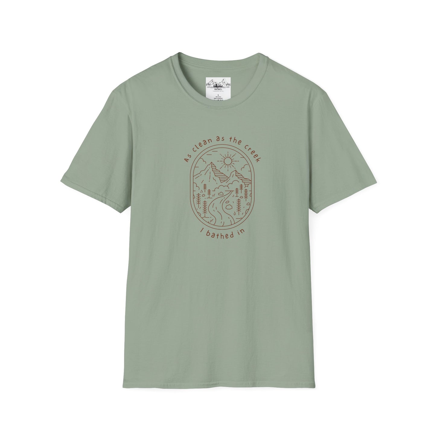 As Clean as the Creek I Bathed In – Mountain Creek Unisex Softstyle T-Shirt