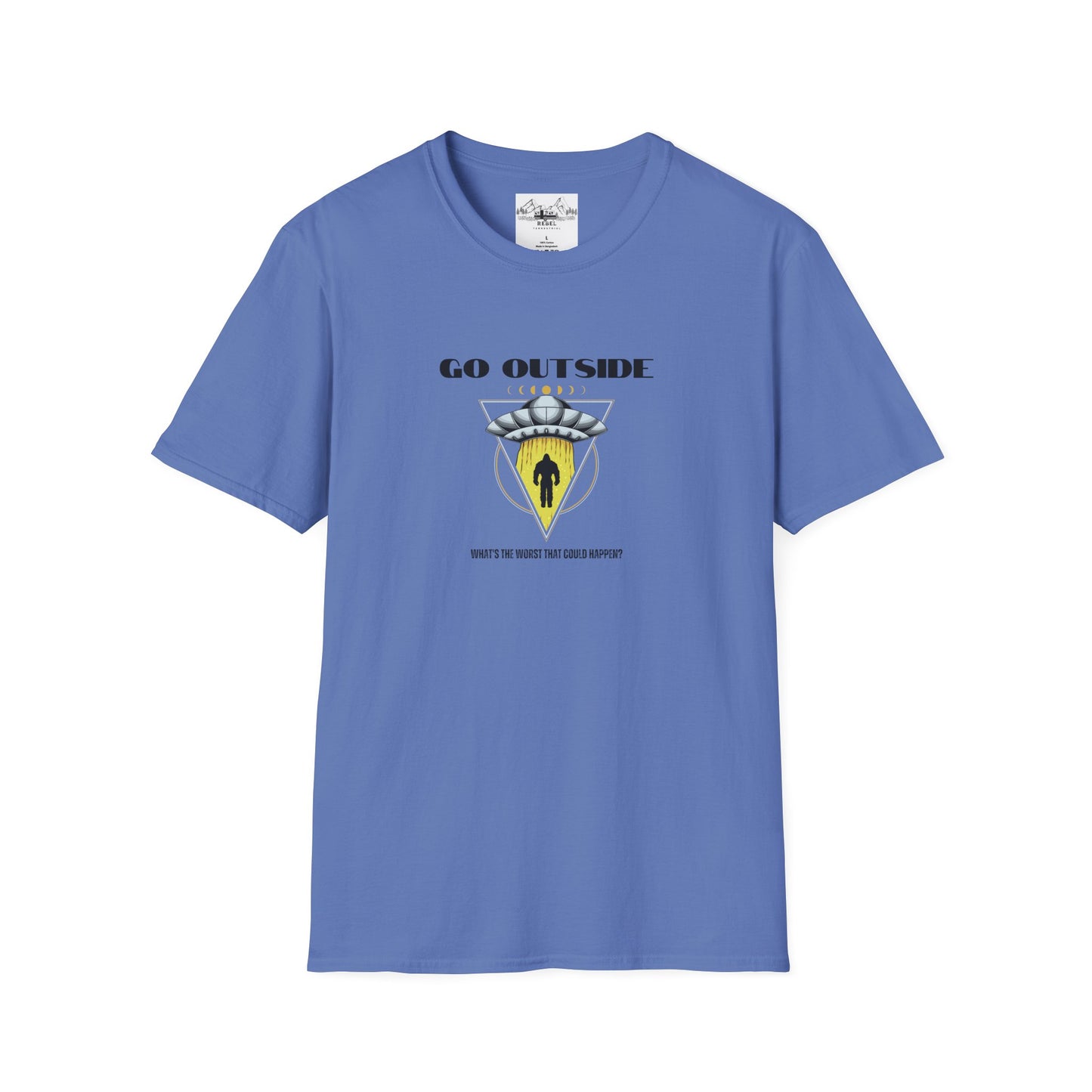 Go Outside — What’s the Worst That Could Happen? | Bigfoot Abduction Unisex Softstyle T-Shirt
