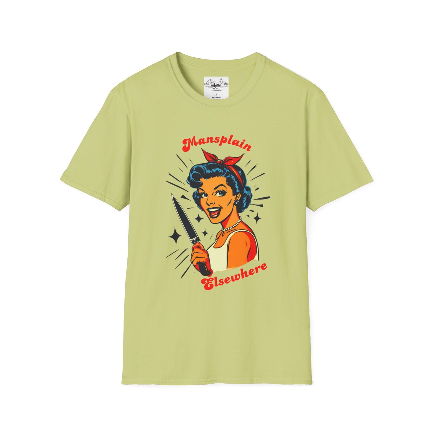 Mansplain Elsewhere - Vintage Feminist T-Shirt