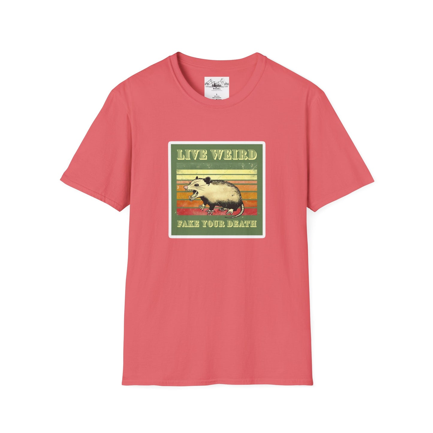 Live Weird, Fake Your Death – Angry Possum T-Shirt