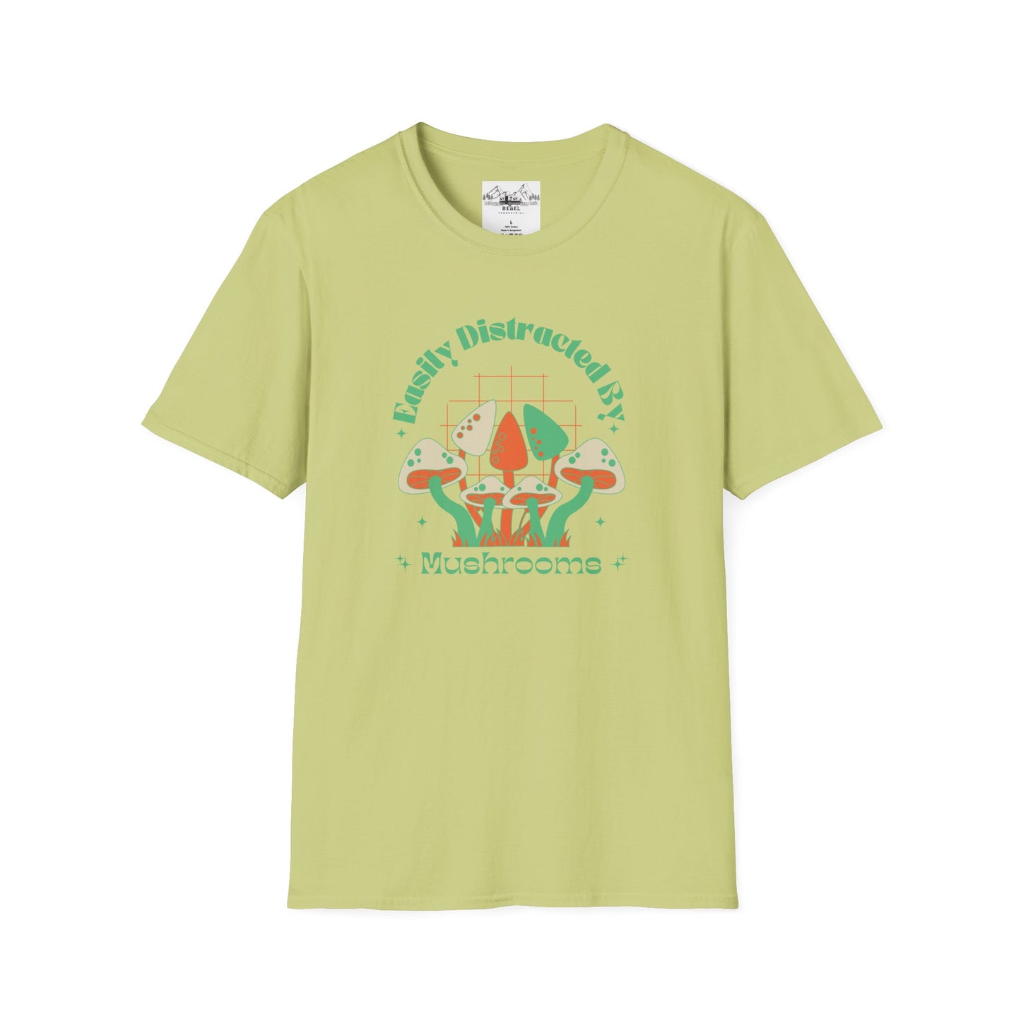 Easily Distracted by Mushrooms – Retro Mushroom Unisex T-Shirt