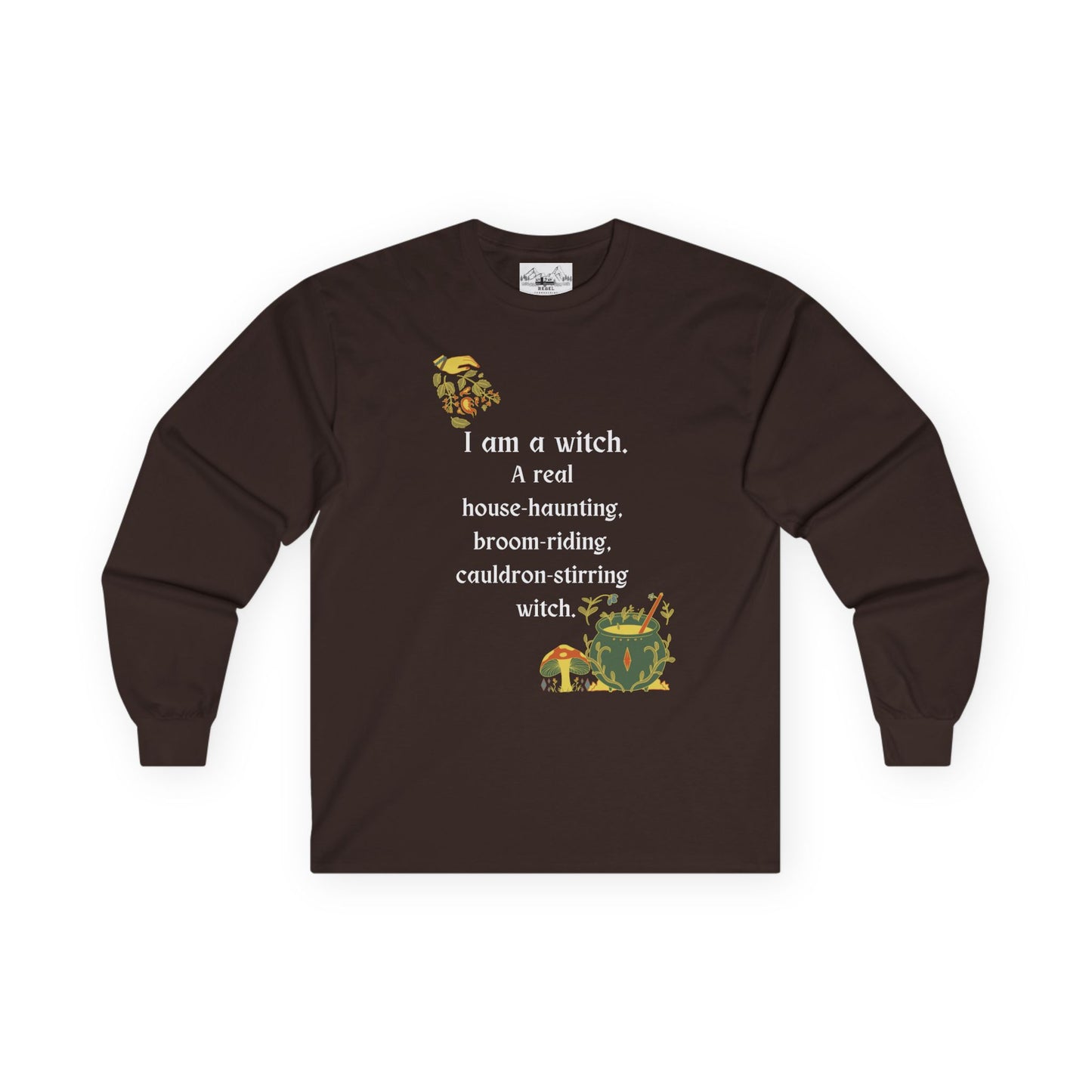 The Real Witch Cauldron & Broom Unisex Long Sleeve T-Shirt