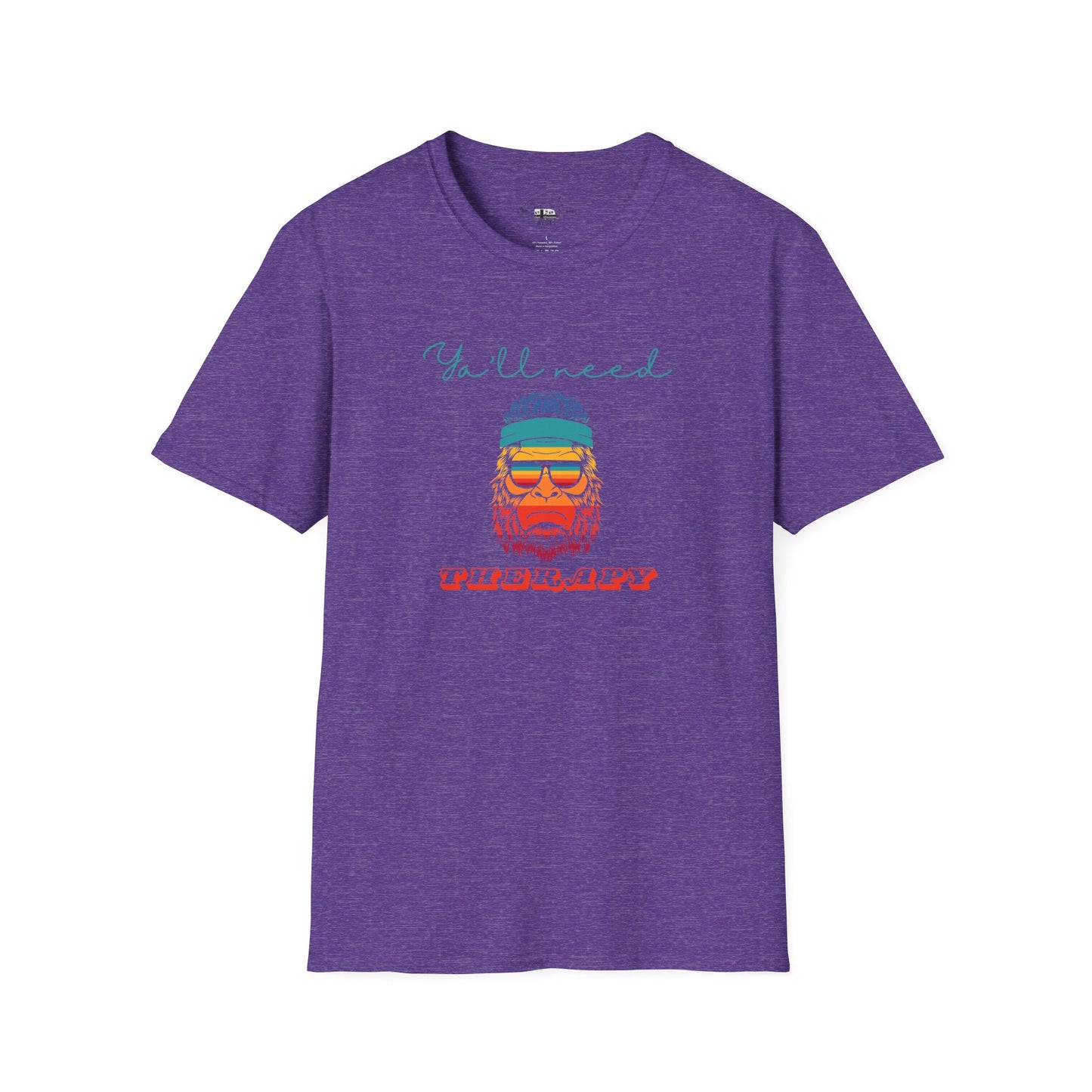 Y’all Need Therapy – Rainbow Bigfoot T-Shirt | Unisex Softstyle Tee