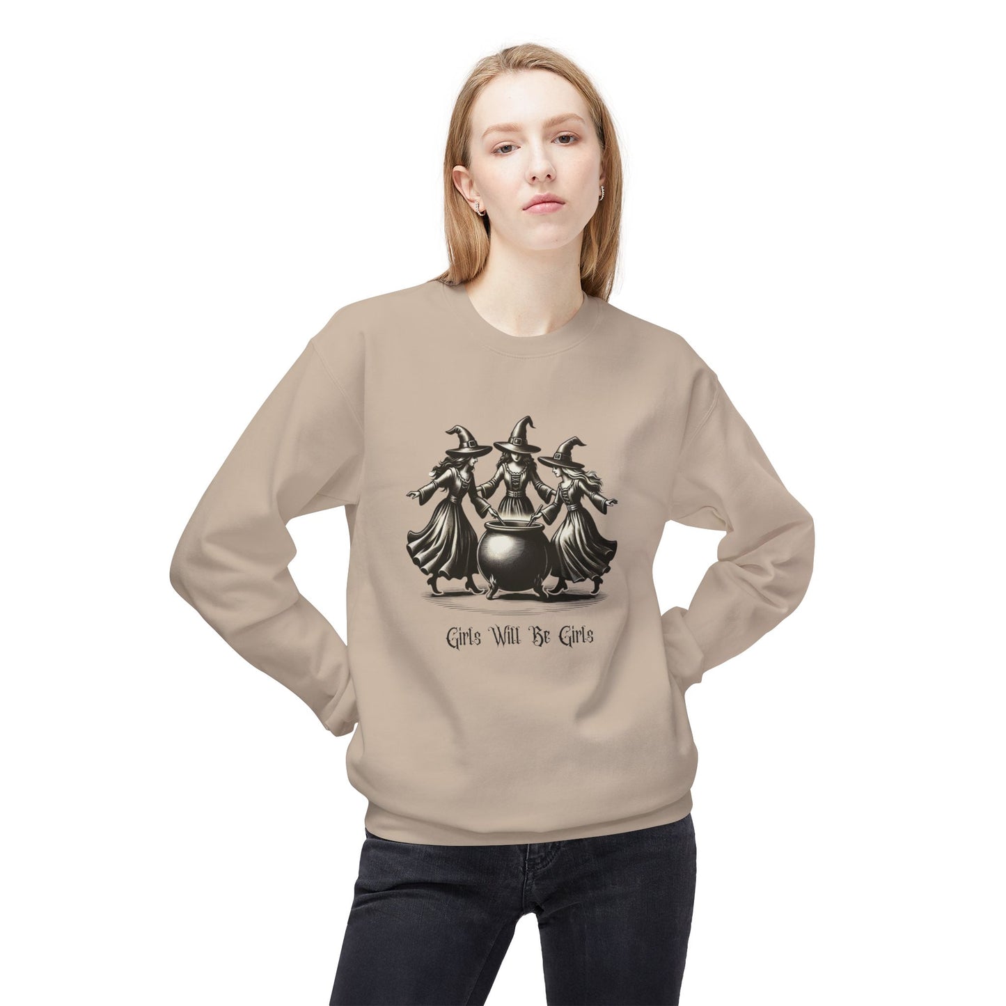"Girls Will Be Girls" Witches Unisex Crewneck Sweatshirt