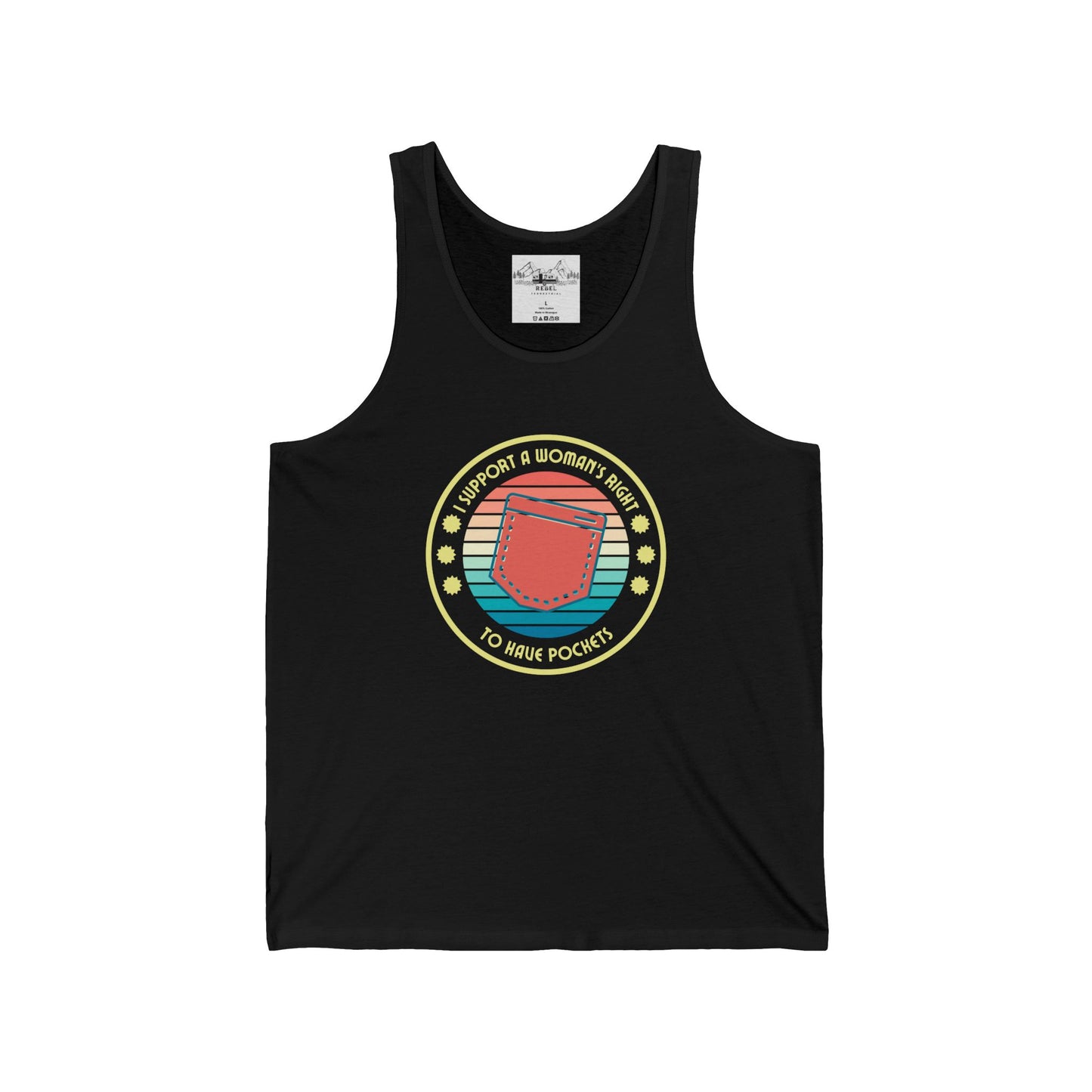 I Support a Woman’s Right to Have Pockets – Unisex Jersey Tank