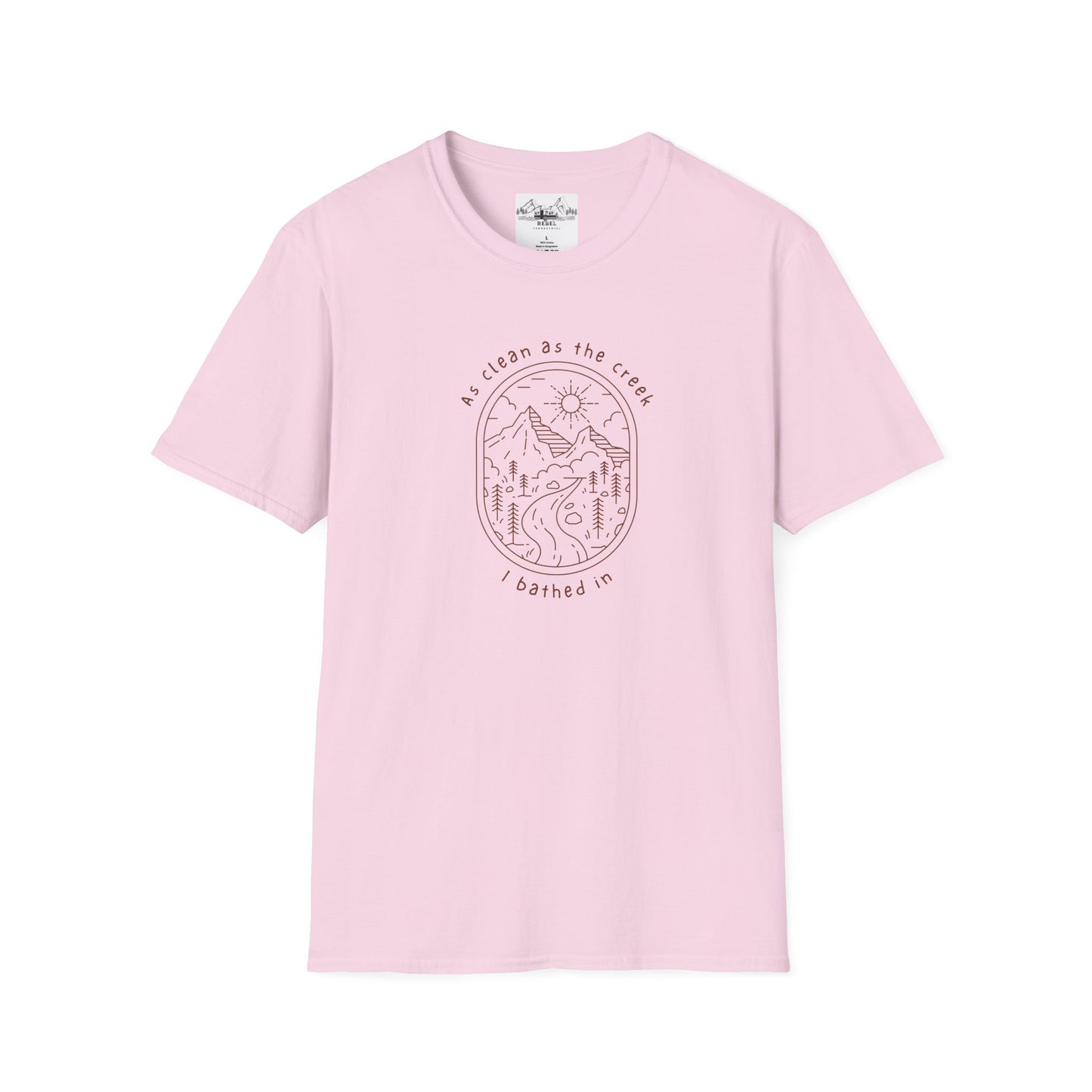 As Clean as the Creek I Bathed In – Mountain Creek Unisex Softstyle T-Shirt