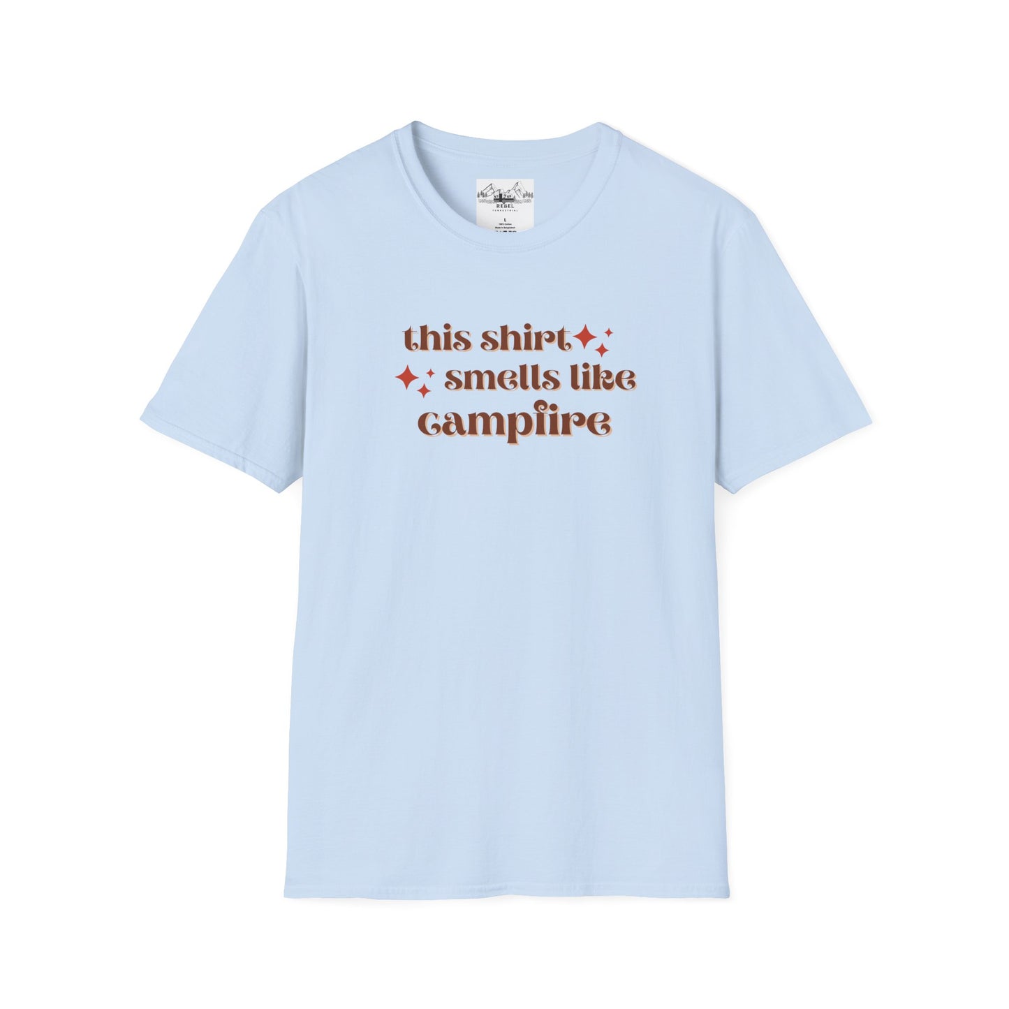 This Shirt Smells Like Campfire – Cozy Outdoorsy Unisex Softstyle T-Shirt