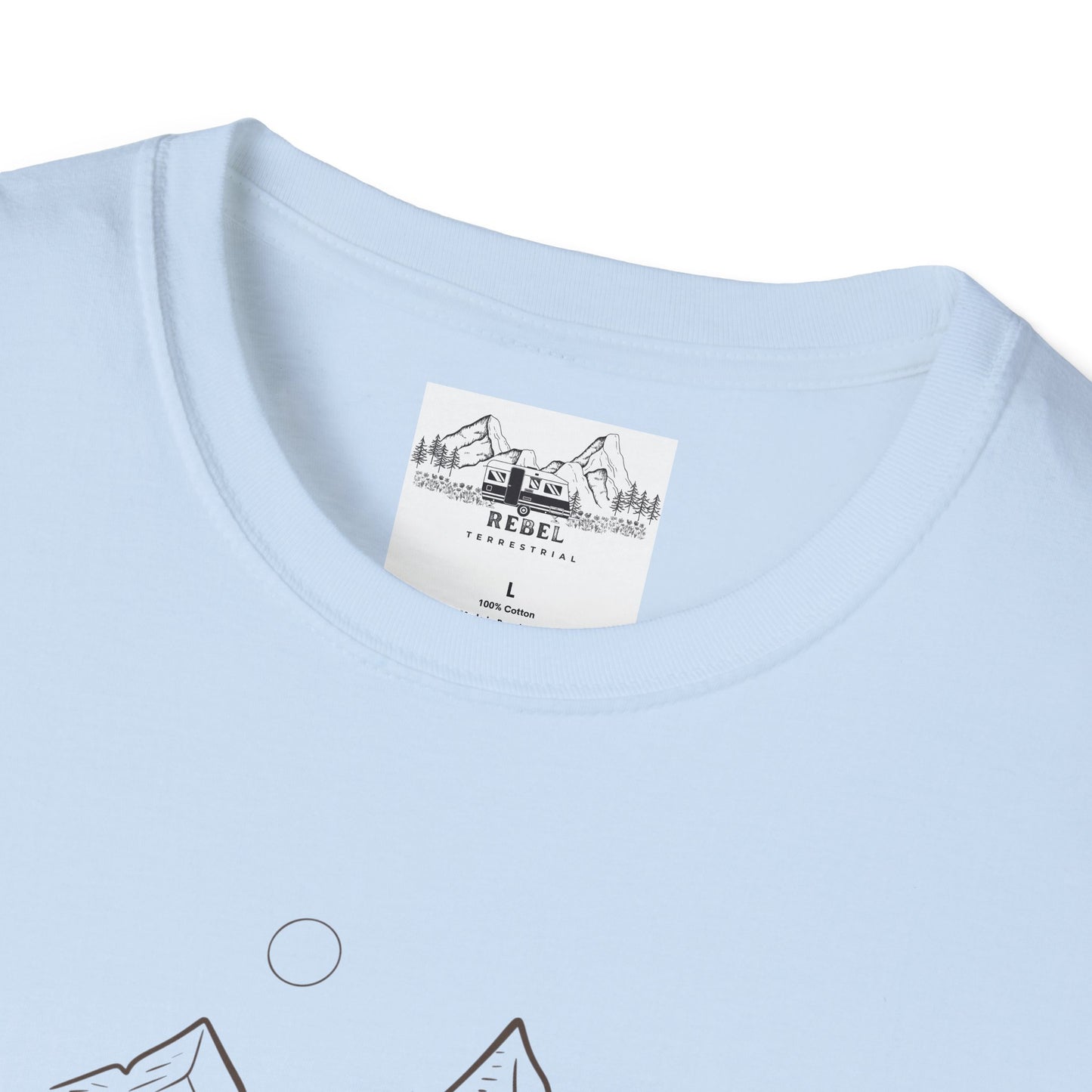 Just Another Half Mile or So | Minimalist Mountain Scene Unisex Softstyle T-Shirt