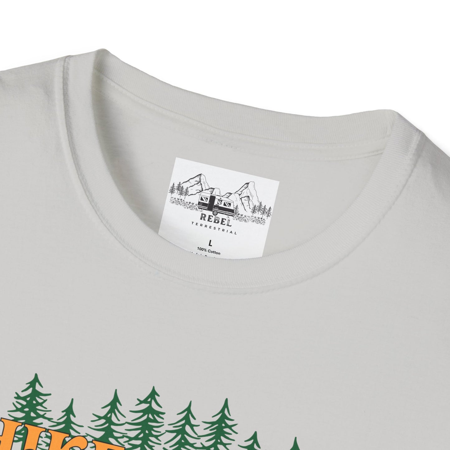Hike More Worry Less | Retro Pine Trees Unisex Softstyle T-Shirt