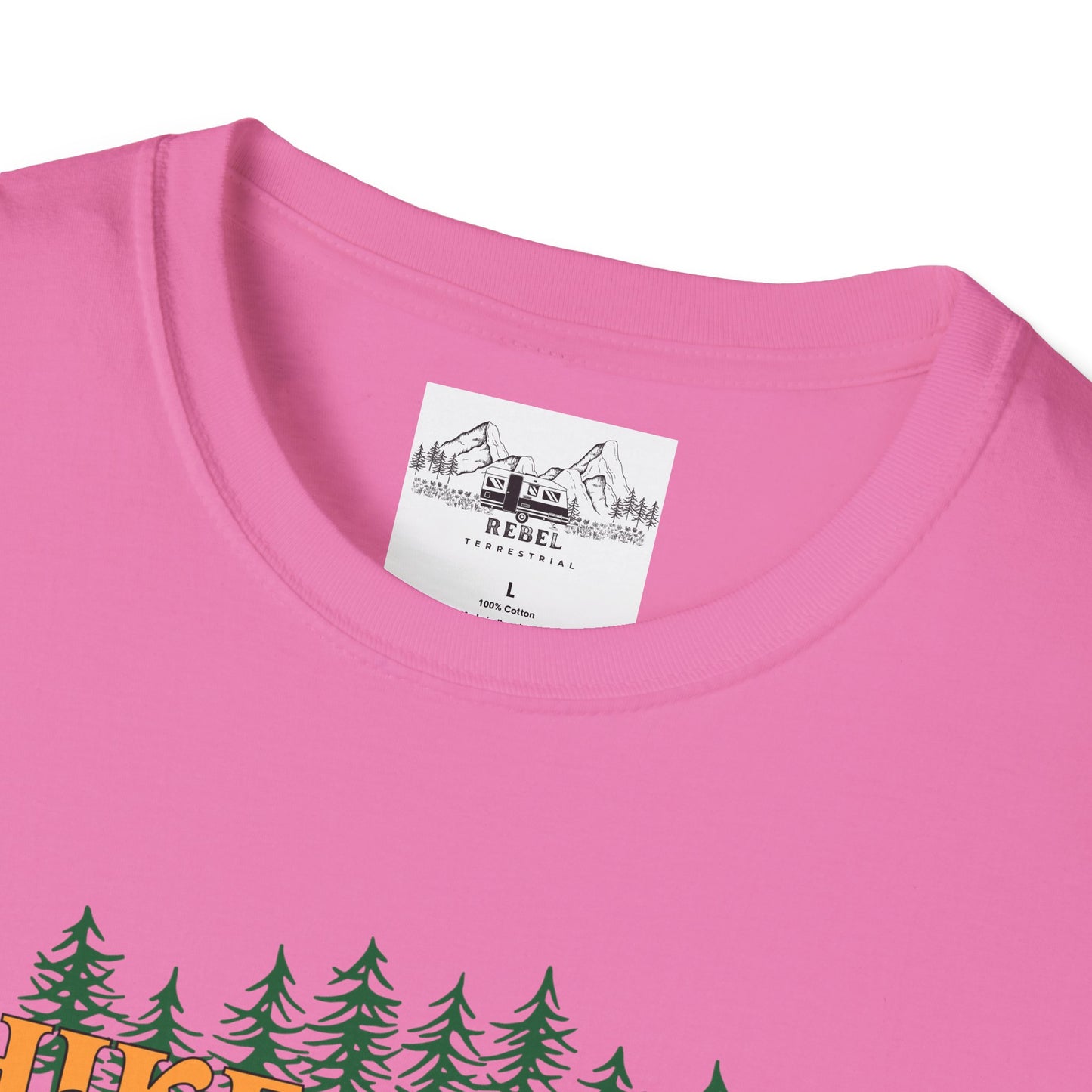 Hike More Worry Less | Retro Pine Trees Unisex Softstyle T-Shirt