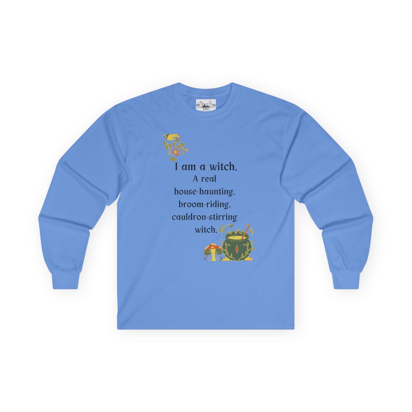 The Real Witch Cauldron & Broom Unisex Long Sleeve T-Shirt