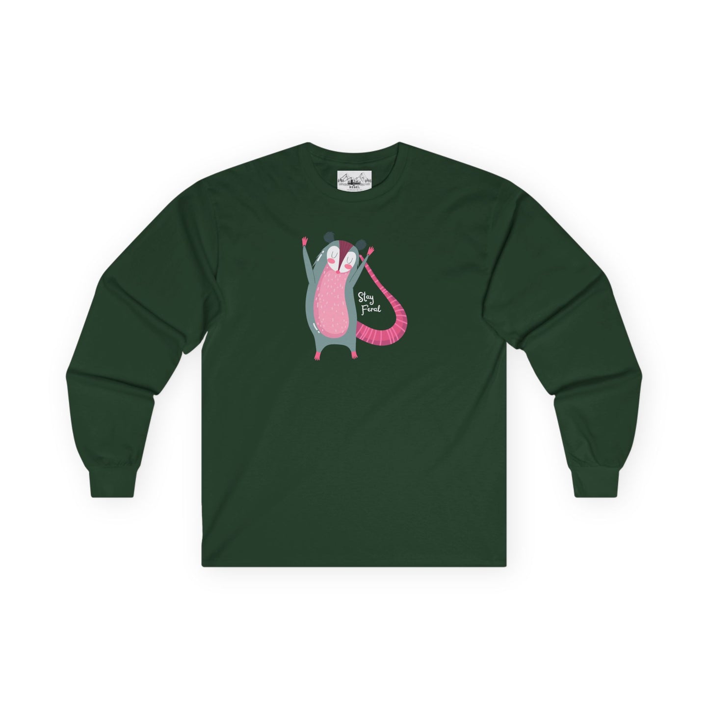 "Stay Feral" – Happy Possum Long Sleeve Tee
