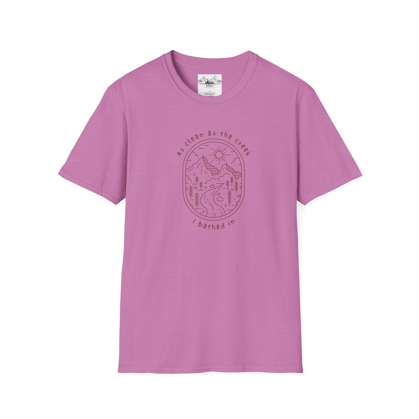 As Clean as the Creek I Bathed In – Mountain Creek Unisex Softstyle T-Shirt