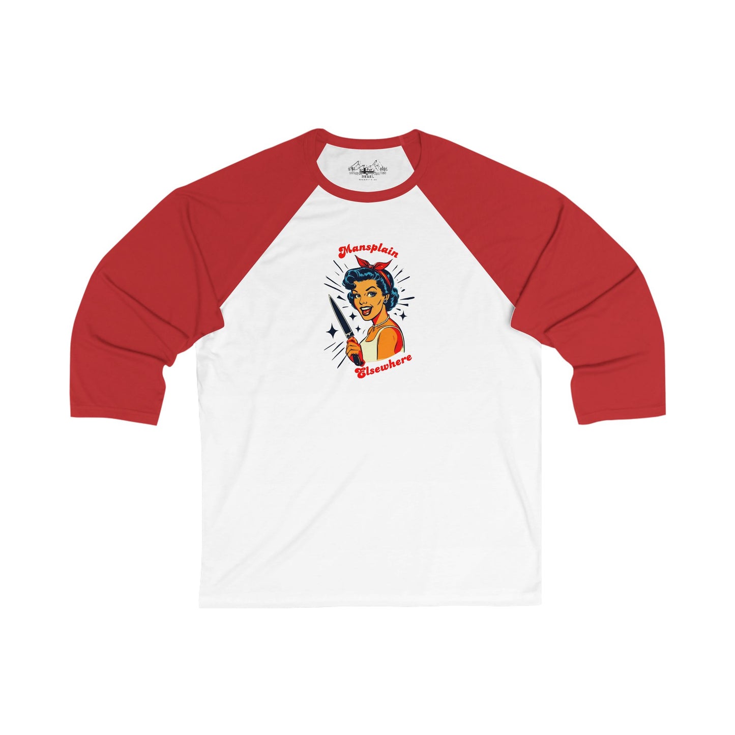 Mansplain Elsewhere – Unisex 3/4 Sleeve Baseball Tee