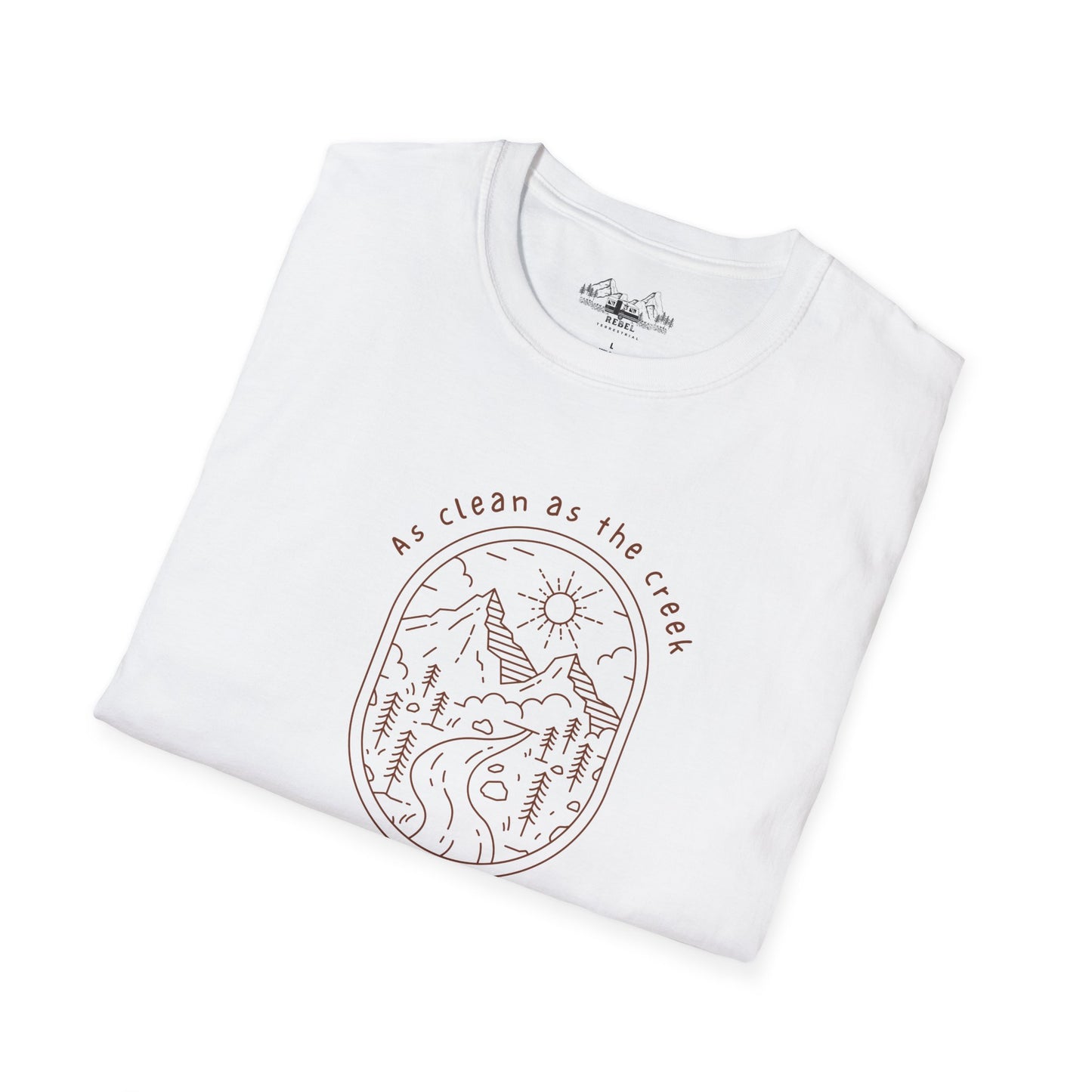 As Clean as the Creek I Bathed In – Mountain Creek Unisex Softstyle T-Shirt
