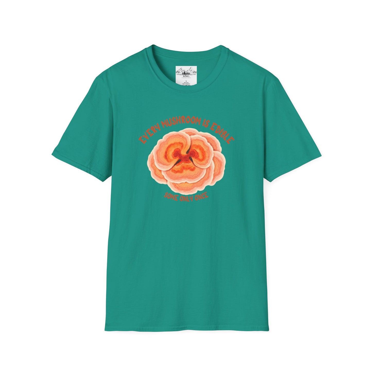 Turkey Tail Mushroom "Every Mushroom is Edible (Some Only Once)" Unisex Softstyle T-Shirt