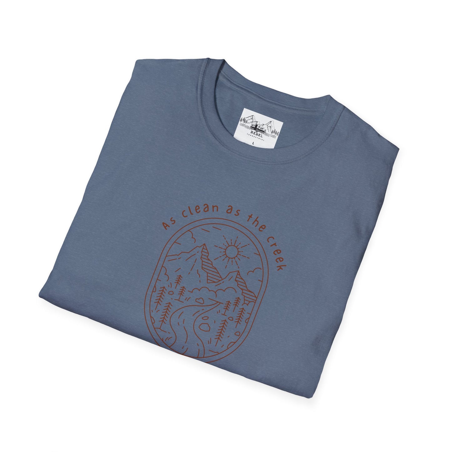 As Clean as the Creek I Bathed In – Mountain Creek Unisex Softstyle T-Shirt