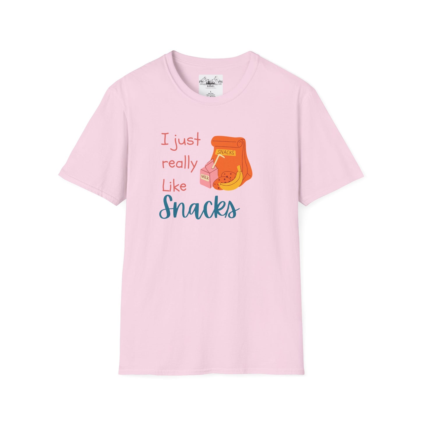 I Just Really Like Snacks T-Shirt – Unisex Softstyle Tee for Grown-Up Snack Lovers