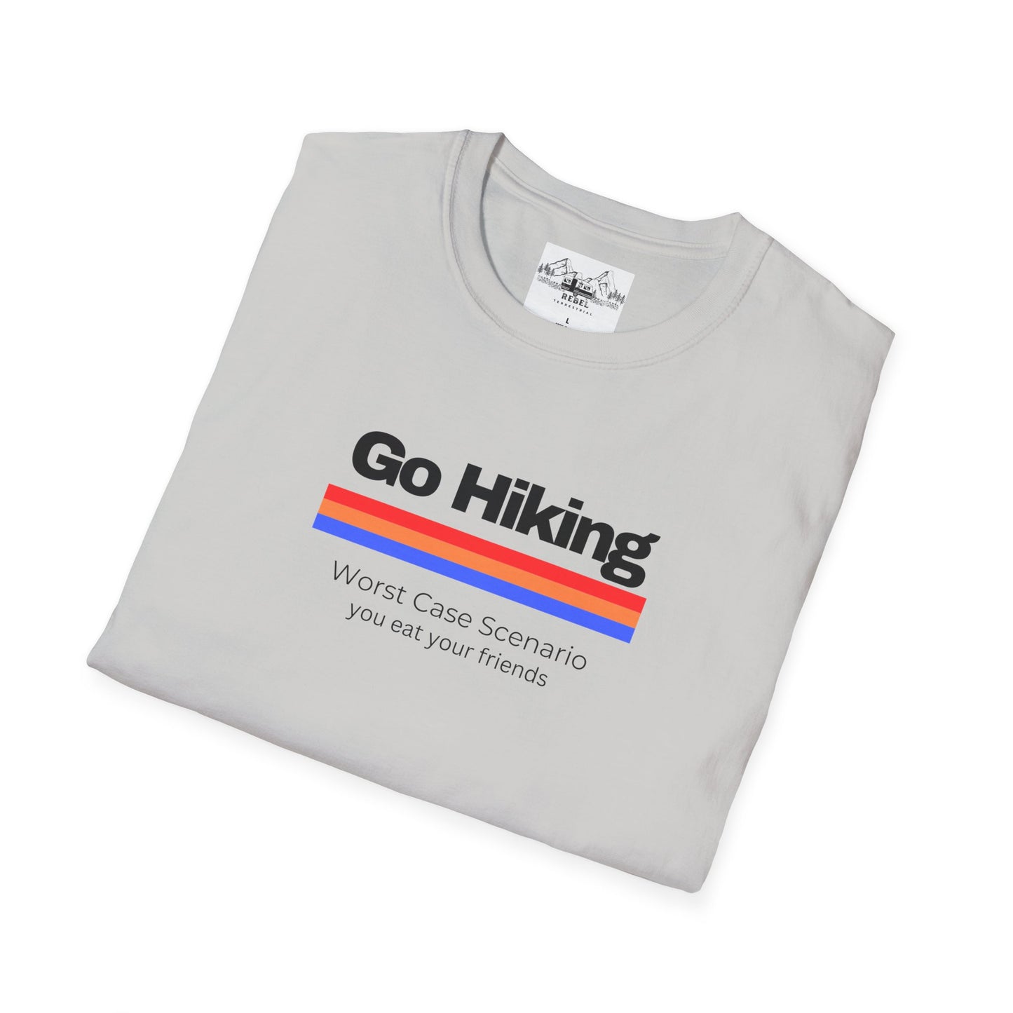 Go Hiking – Worst Case Scenario You Eat Your Friends | Retro Unisex Softstyle T-Shirt