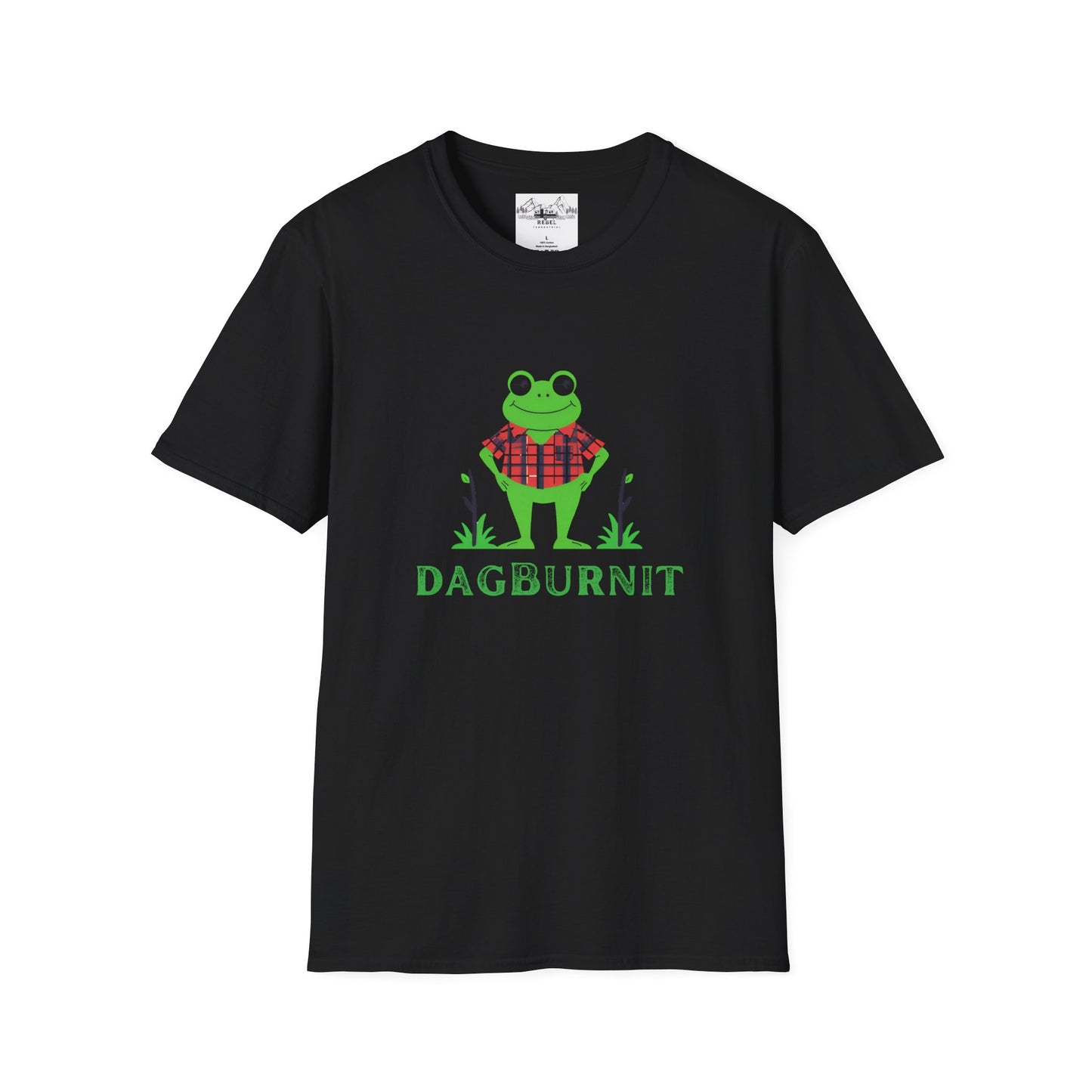Cartoon Frog "Dagburnit" Unisex Softstyle T-Shirt – Southern Charm Meets Cozy Style
