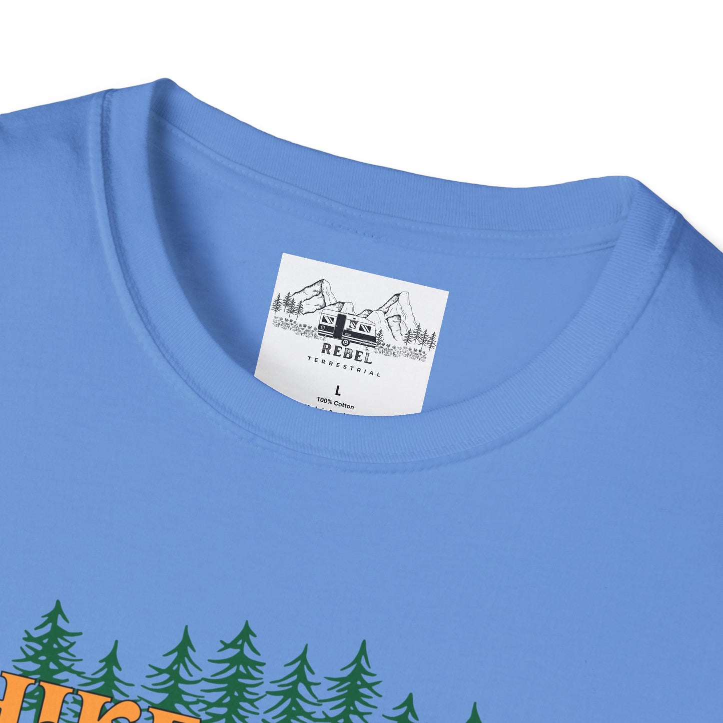 Hike More Worry Less | Retro Pine Trees Unisex Softstyle T-Shirt