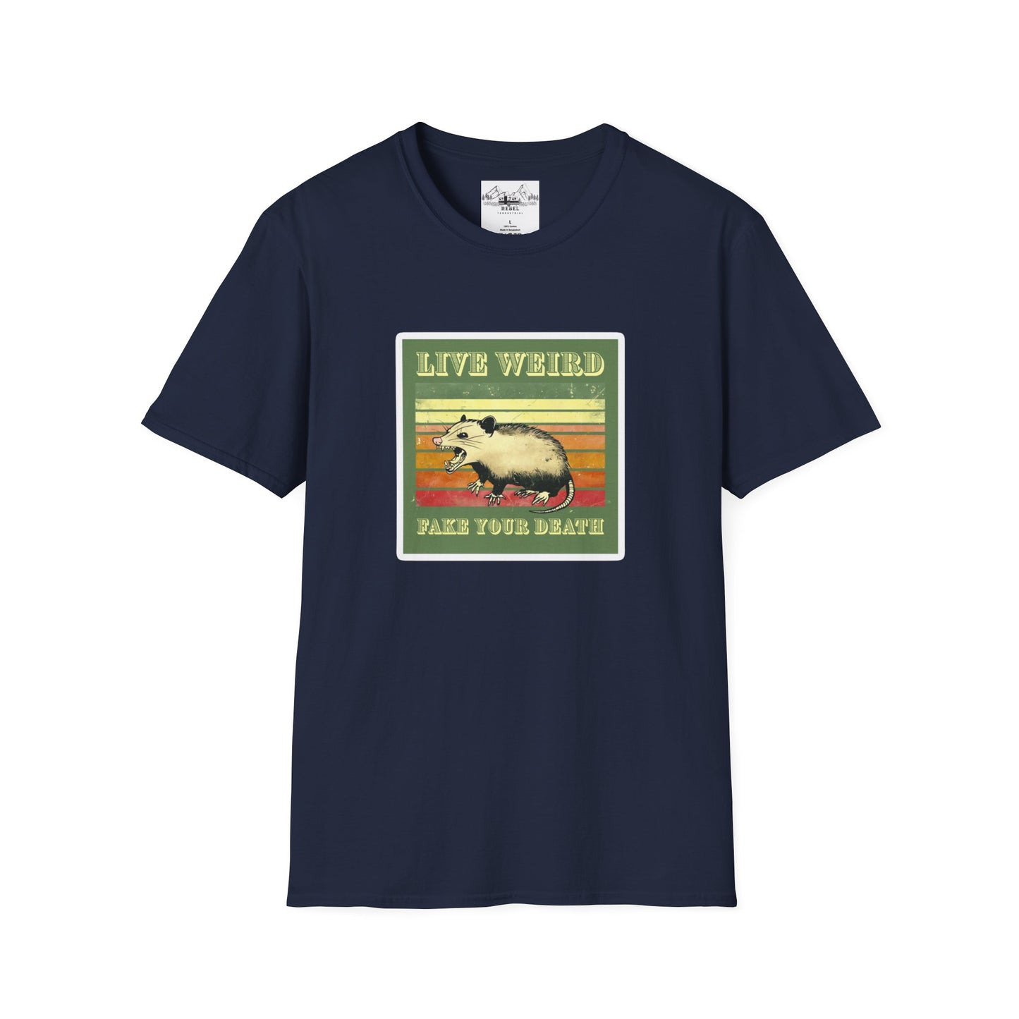 Live Weird, Fake Your Death – Angry Possum T-Shirt