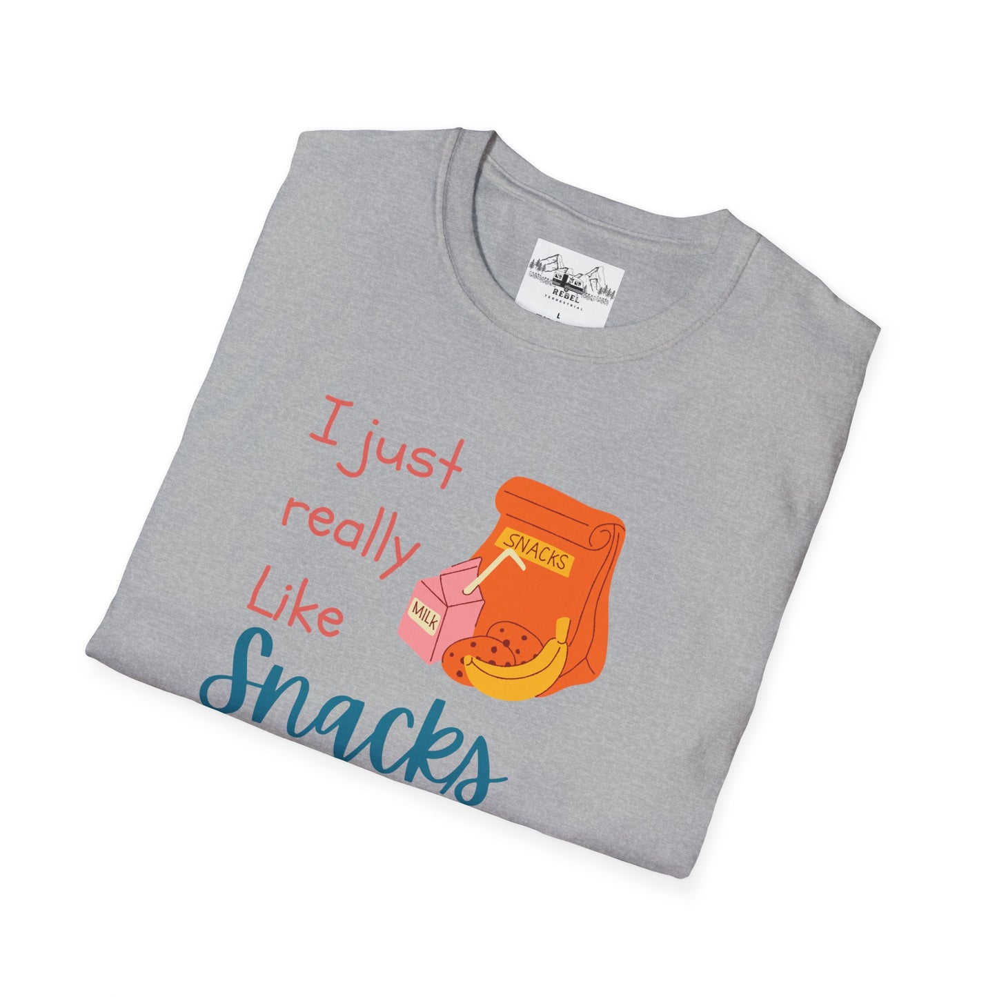 I Just Really Like Snacks T-Shirt – Unisex Softstyle Tee for Grown-Up Snack Lovers