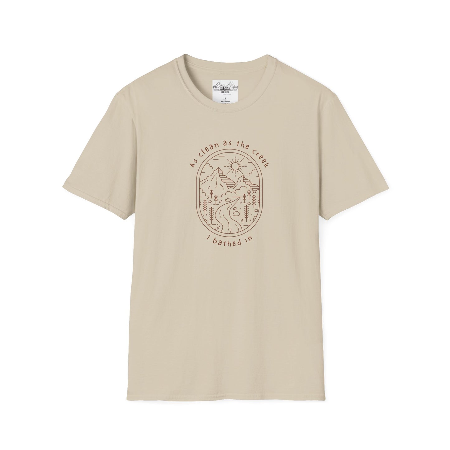 As Clean as the Creek I Bathed In – Mountain Creek Unisex Softstyle T-Shirt