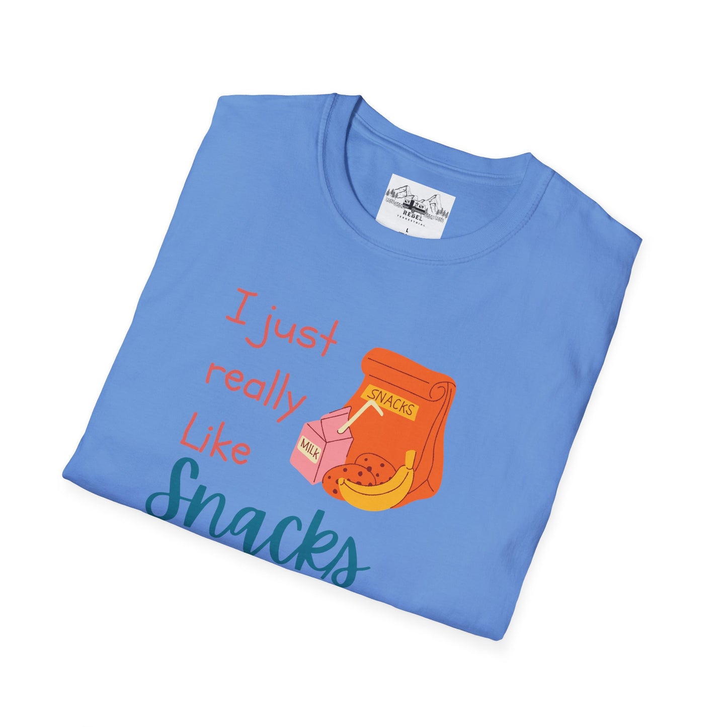 I Just Really Like Snacks T-Shirt – Unisex Softstyle Tee for Grown-Up Snack Lovers