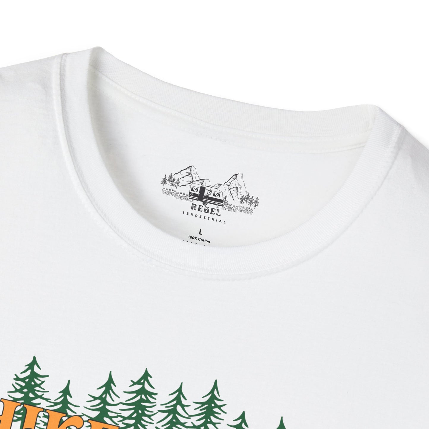 Hike More Worry Less | Retro Pine Trees Unisex Softstyle T-Shirt