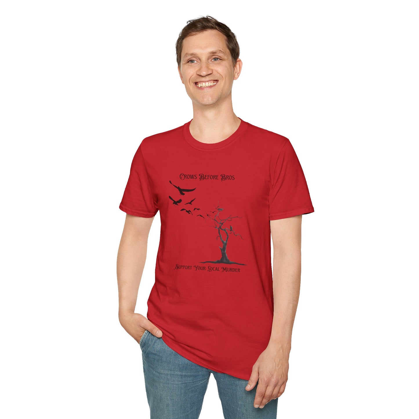 "Crows Before Bros" Unisex Softstyle T-Shirt