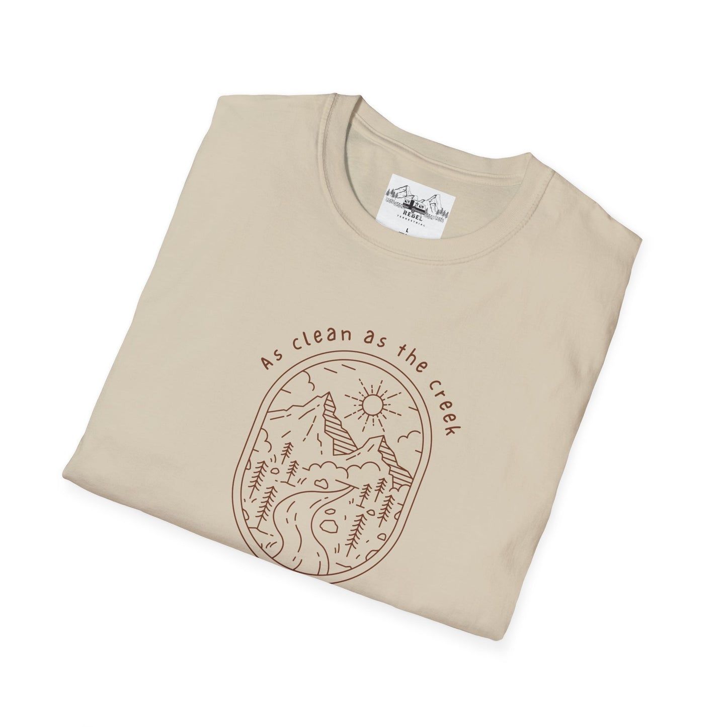 As Clean as the Creek I Bathed In – Mountain Creek Unisex Softstyle T-Shirt