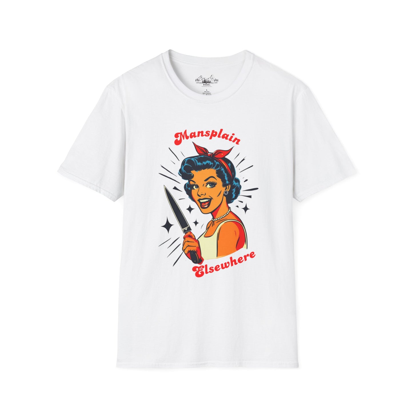 Mansplain Elsewhere - Vintage Feminist T-Shirt