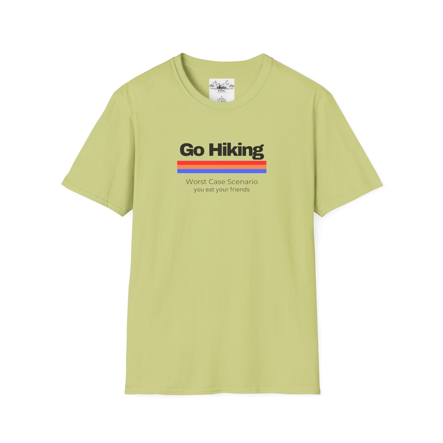 Go Hiking – Worst Case Scenario You Eat Your Friends | Retro Unisex Softstyle T-Shirt