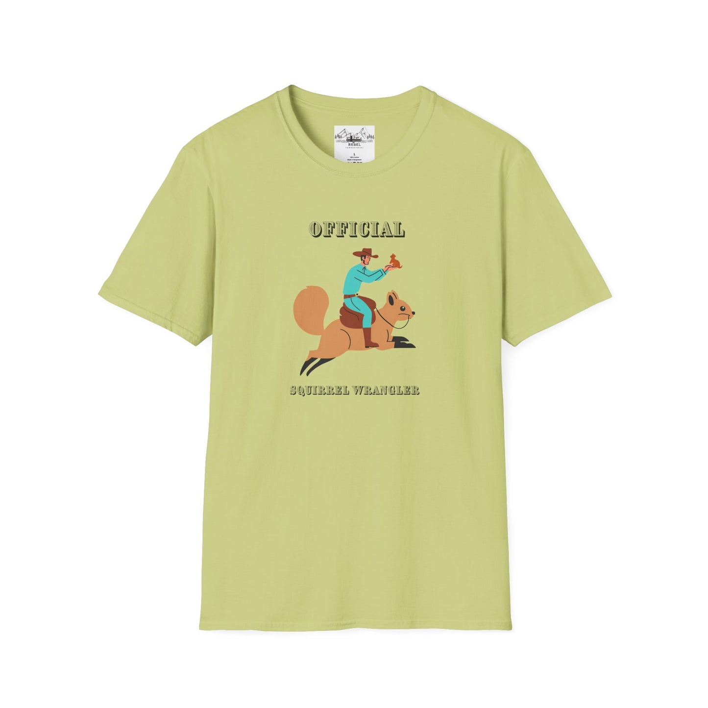 Official Squirrel Wrangler T-Shirt – Cowboy on a Mission | Unisex Softstyle Tee