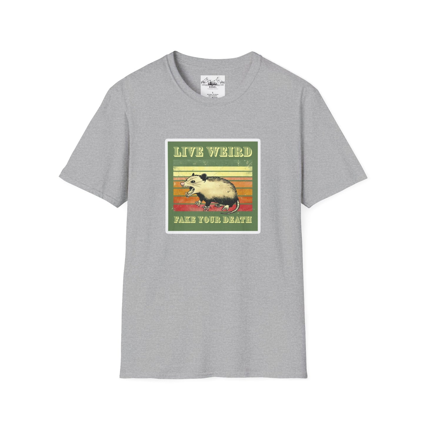 Live Weird, Fake Your Death – Angry Possum T-Shirt