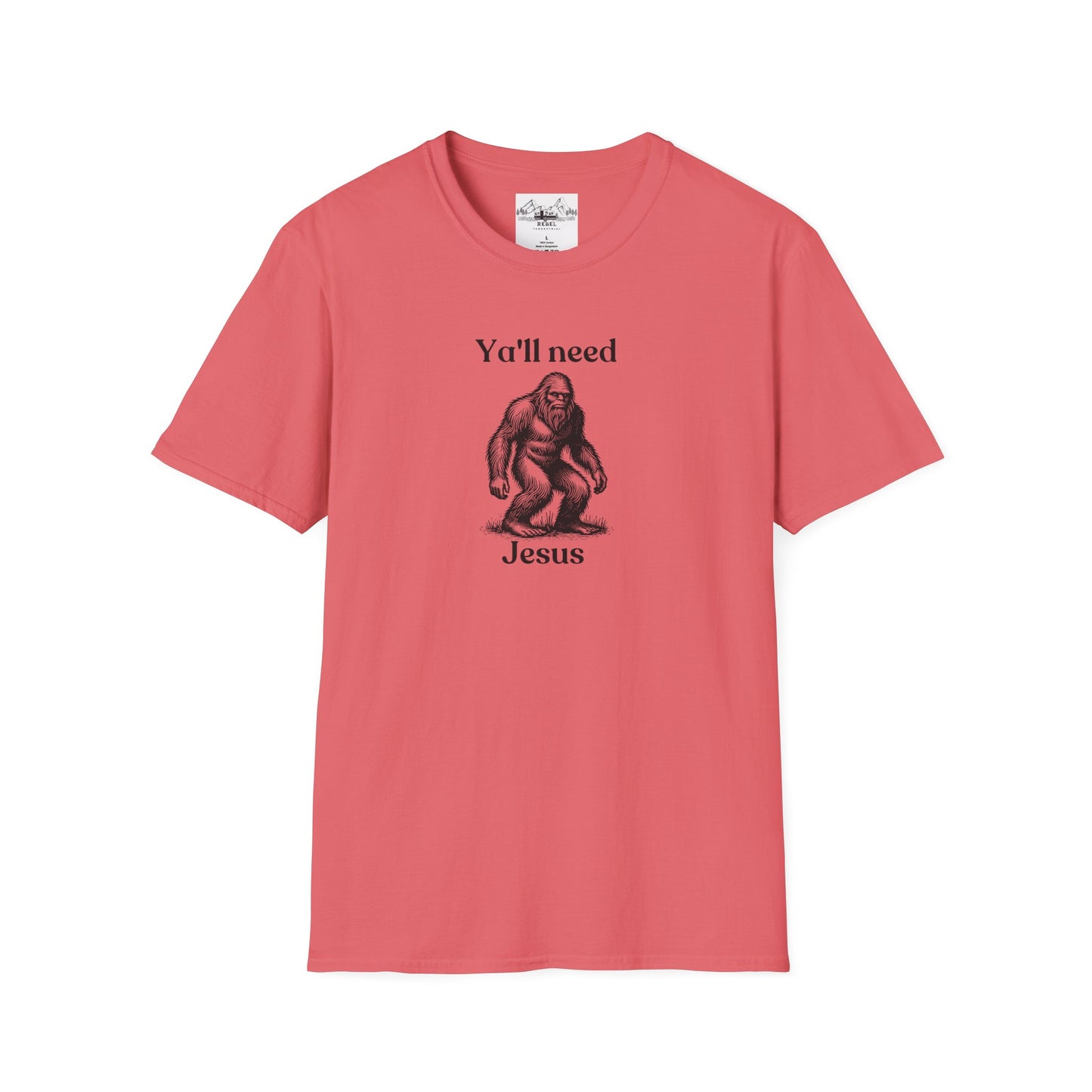Y’all Need Jesus Bigfoot T-Shirt – Unisex Softstyle Tee