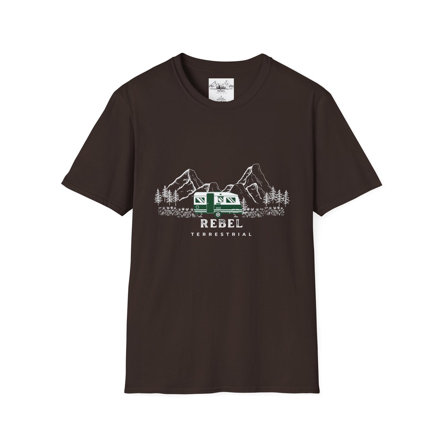 Rebel Terrestrial Mountain RV T-Shirt – For Nomads, Rebels, and Outdoor Souls
